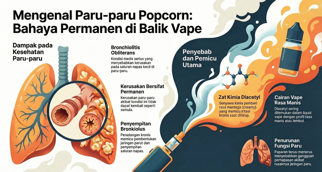 Bahaya Rokok Elektronik: Risiko Kanker hingga “Paru-Paru Popcorn” yang  Perlu Diwaspadai